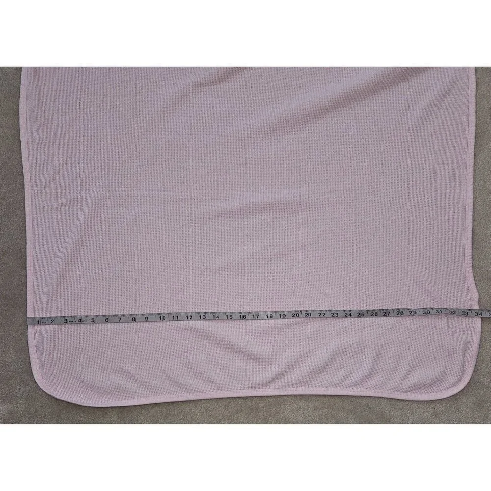 Luvable Friends Solid Pink Waffle Knit Cotton Thermal Baby Blanket 31x34